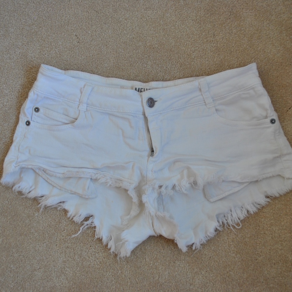 Brandy Melville White Cut Off Shorts